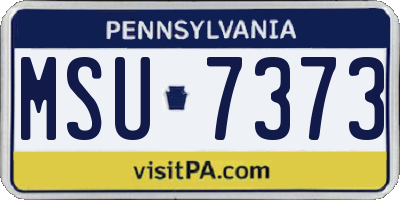 PA license plate MSU7373