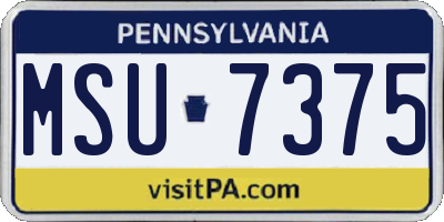 PA license plate MSU7375