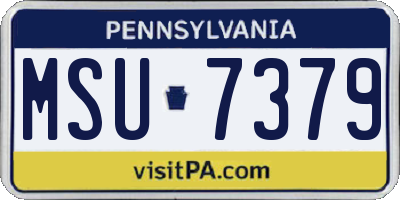 PA license plate MSU7379