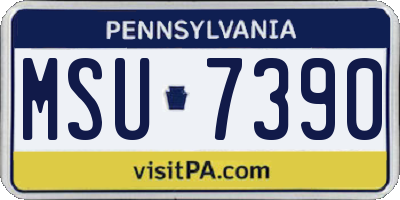 PA license plate MSU7390