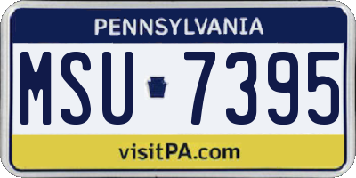 PA license plate MSU7395