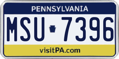 PA license plate MSU7396