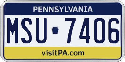 PA license plate MSU7406