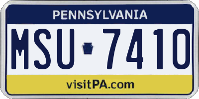 PA license plate MSU7410