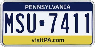 PA license plate MSU7411