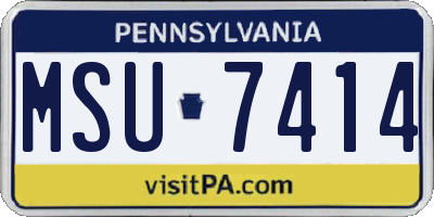 PA license plate MSU7414