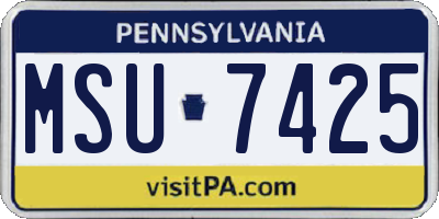 PA license plate MSU7425