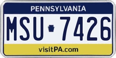 PA license plate MSU7426