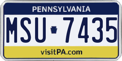 PA license plate MSU7435