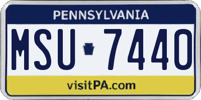 PA license plate MSU7440