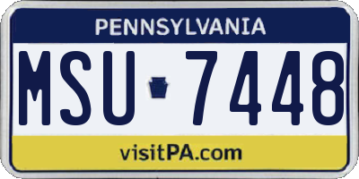 PA license plate MSU7448