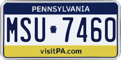 PA license plate MSU7460