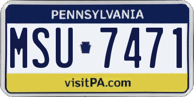 PA license plate MSU7471
