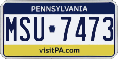 PA license plate MSU7473