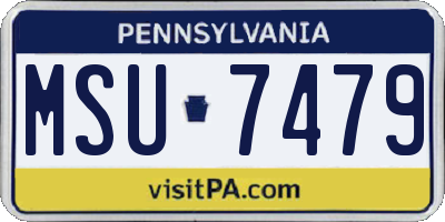 PA license plate MSU7479