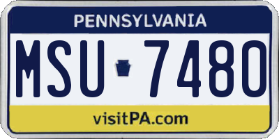 PA license plate MSU7480