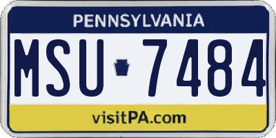 PA license plate MSU7484
