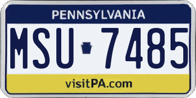 PA license plate MSU7485