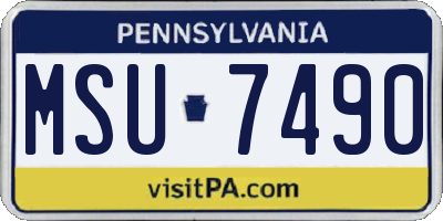 PA license plate MSU7490