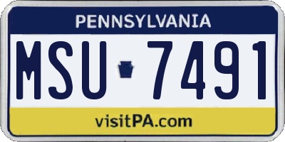 PA license plate MSU7491