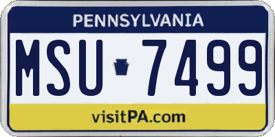 PA license plate MSU7499