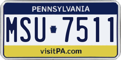 PA license plate MSU7511