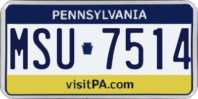 PA license plate MSU7514