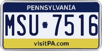 PA license plate MSU7516