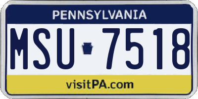 PA license plate MSU7518