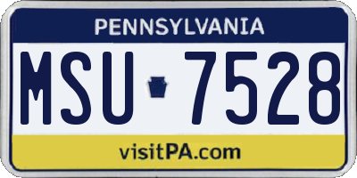 PA license plate MSU7528