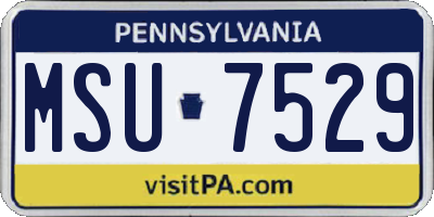 PA license plate MSU7529