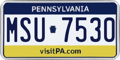 PA license plate MSU7530