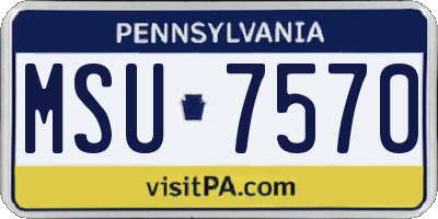 PA license plate MSU7570