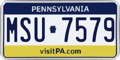 PA license plate MSU7579