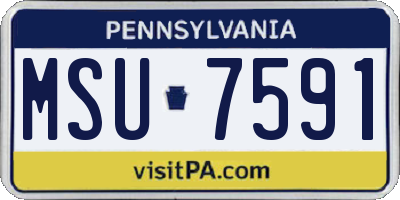 PA license plate MSU7591