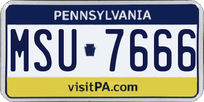 PA license plate MSU7666