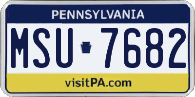 PA license plate MSU7682