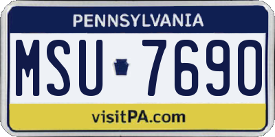 PA license plate MSU7690