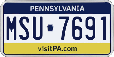 PA license plate MSU7691