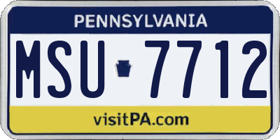PA license plate MSU7712