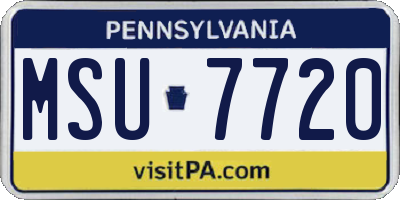 PA license plate MSU7720