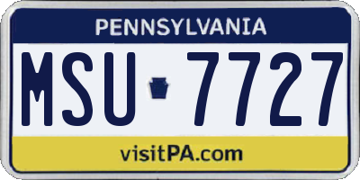 PA license plate MSU7727