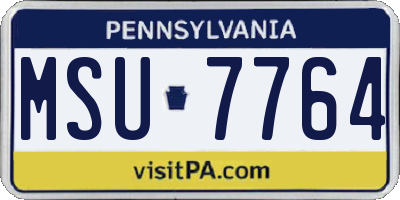 PA license plate MSU7764