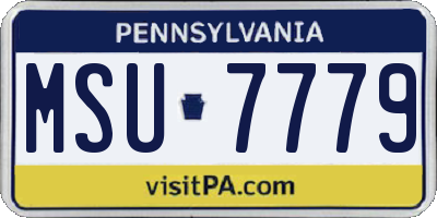 PA license plate MSU7779