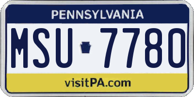 PA license plate MSU7780