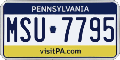 PA license plate MSU7795
