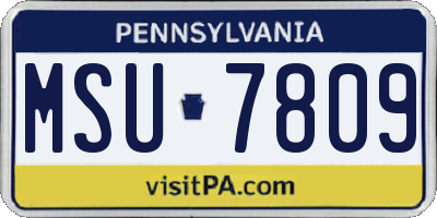 PA license plate MSU7809