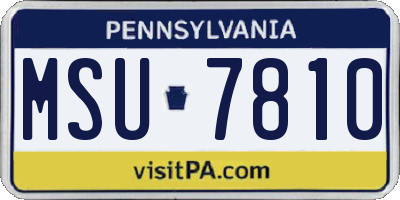 PA license plate MSU7810