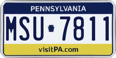 PA license plate MSU7811