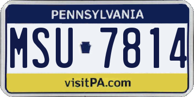 PA license plate MSU7814